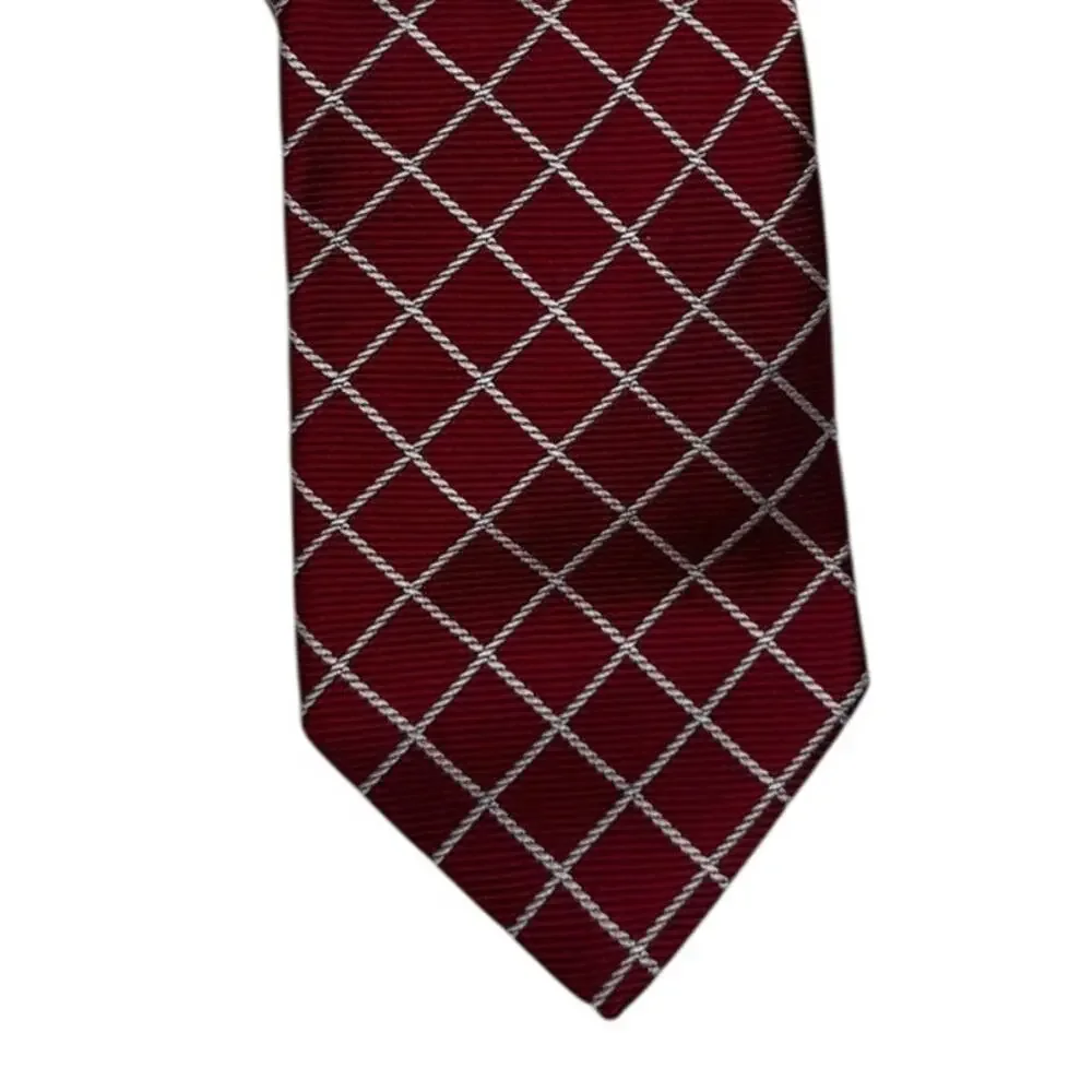 BROOKS BROTHERS 346 Pure Silk Red & White Work Attire Tie